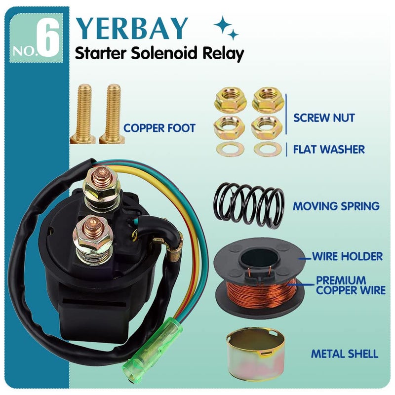 Yerbay Starter Solenoid Relay For Honda Trx250 Fourtrax Recon 250 1997-2001/Trx350 Fourtrax 350 1986 1987/Trx400Ex Fourtrax 400 1999-2001/Trx200 Fourtrax 200Sx 1986-1988/Trx300 Fourtrax Recon 300 2002-2004 - Image 4